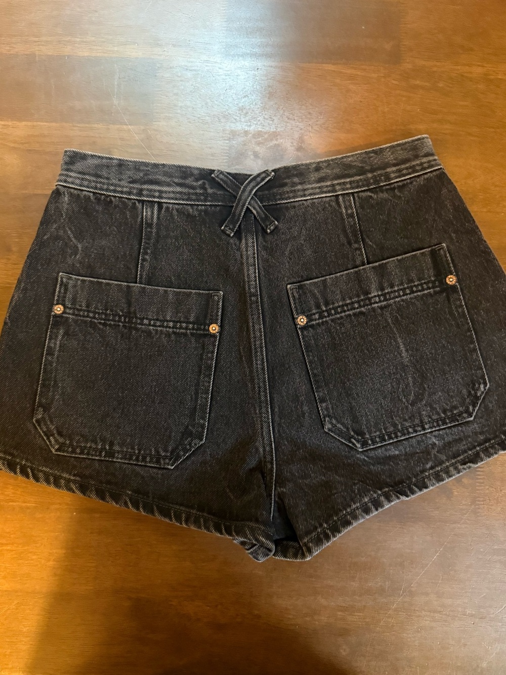 Free People Sample Shorts Black Denim with Front Patch Pockets - Picture 2 of 4